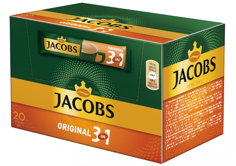 Jacobs Original 3v1 káva instantná 20ks 304g. / 1ks
