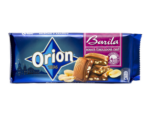 Barila mliečna čokoláda s arašidami 100g, Orion. / 1ks